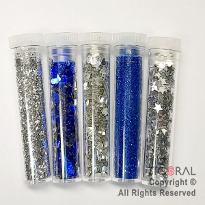 MIX GLITTER PLATA Y AZUL 132-04 5 UNIDADES X 5 CC x 1